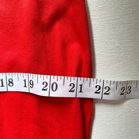 Talbots Womens Dress Sleeveless‎ Red Knit Jersey Ruffle at Neckline - Picture 9 of 10